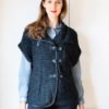 Knitted Vest with Black Leatherette CO-1008 Black