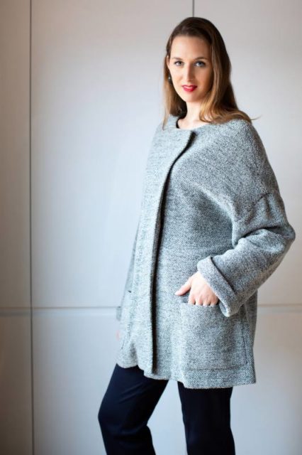 Tweed knit jacket CO-1010